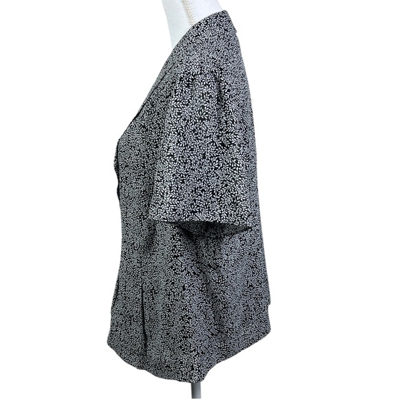 Vintage Spago Collection Blouse Women's 16W Button Up Short Sleeve Leaf Print - Picture 2 of 8